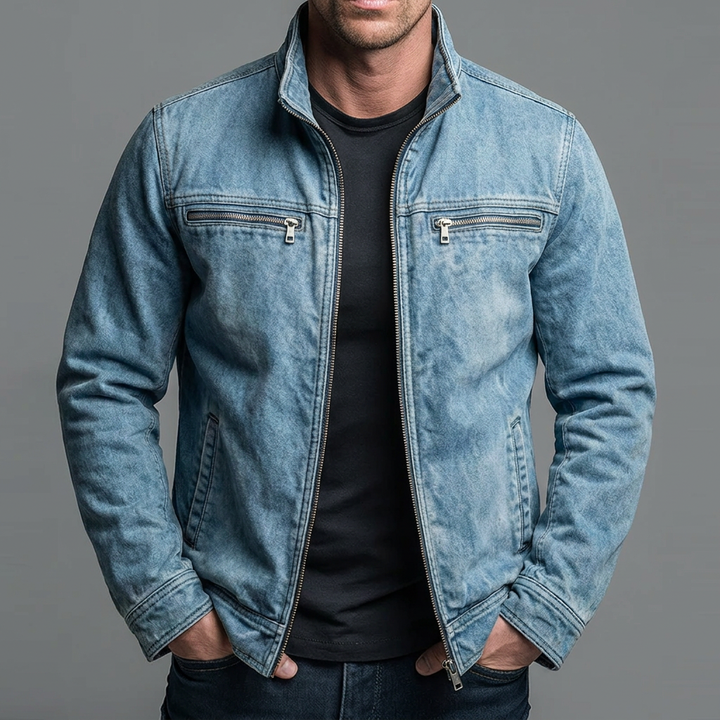 Cazel™ | Chaqueta Vintage De Algodón Con Cierre De Cremallera