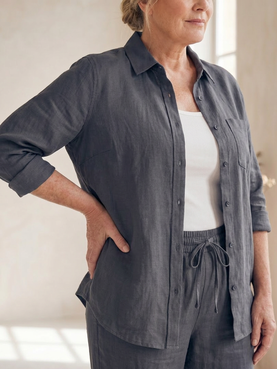Noor | Conjunto Camisa Manga Larga y Pantalón Recto
