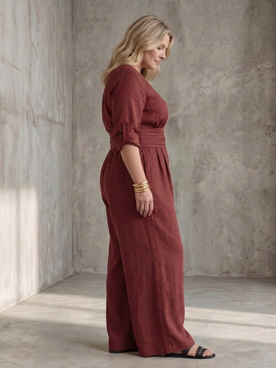 Wanda | Mono de Pierna Ancha con Cruce en el Pecho