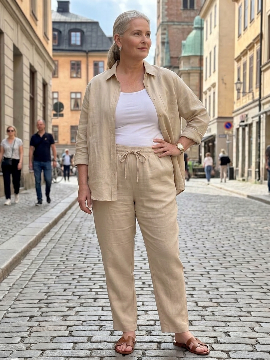 Noor | Conjunto Camisa Manga Larga y Pantalón Recto