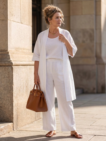 Yael | Conjunto Tres Piezas Relajado con Top y Pantalón