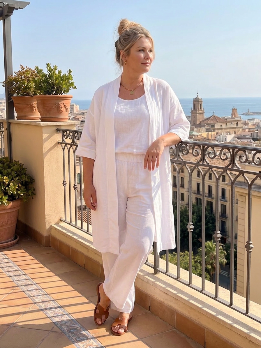 Yael | Conjunto Tres Piezas Relajado con Top y Pantalón