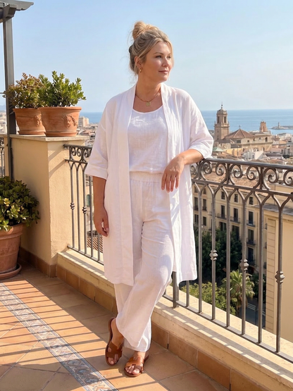 Yael | Conjunto Tres Piezas Relajado con Top y Pantalón
