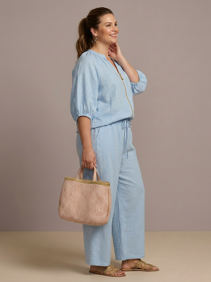 Natalia | Conjunto Top Globo con Cremallera y Pantalón Ancho