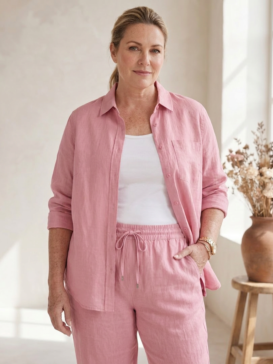 Noor | Conjunto Camisa Manga Larga y Pantalón Recto