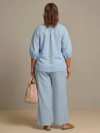 Natalia | Conjunto Top Globo con Cremallera y Pantalón Ancho