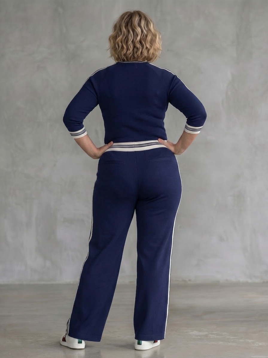 Eirlys | Conjunto Top Ajustado Manga Larga y Pantalón Ancho