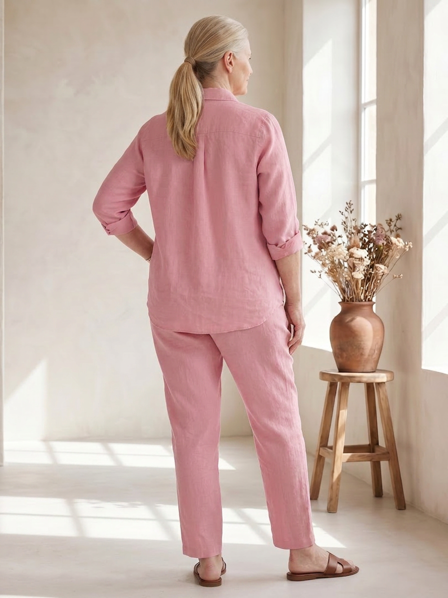 Noor | Conjunto Camisa Manga Larga y Pantalón Recto