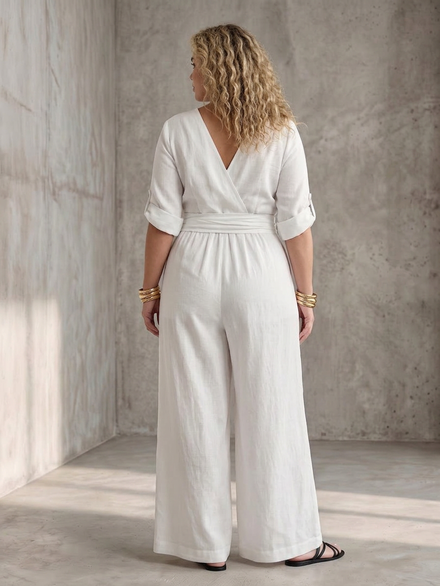 Wanda | Mono de Pierna Ancha con Cruce en el Pecho