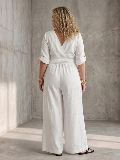 Wanda | Mono de Pierna Ancha con Cruce en el Pecho