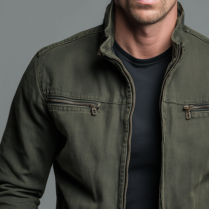 Cazel™ | Chaqueta Vintage De Algodón Con Cierre De Cremallera