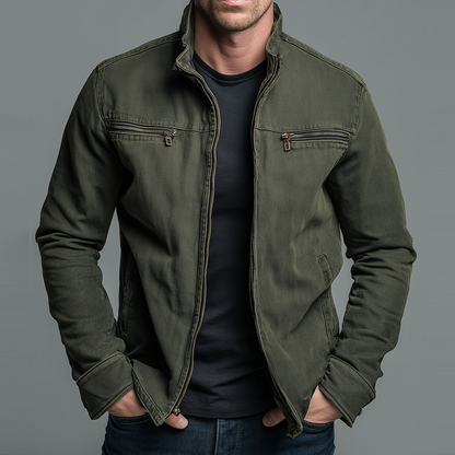 Cazel™ | Chaqueta Vintage De Algodón Con Cierre De Cremallera