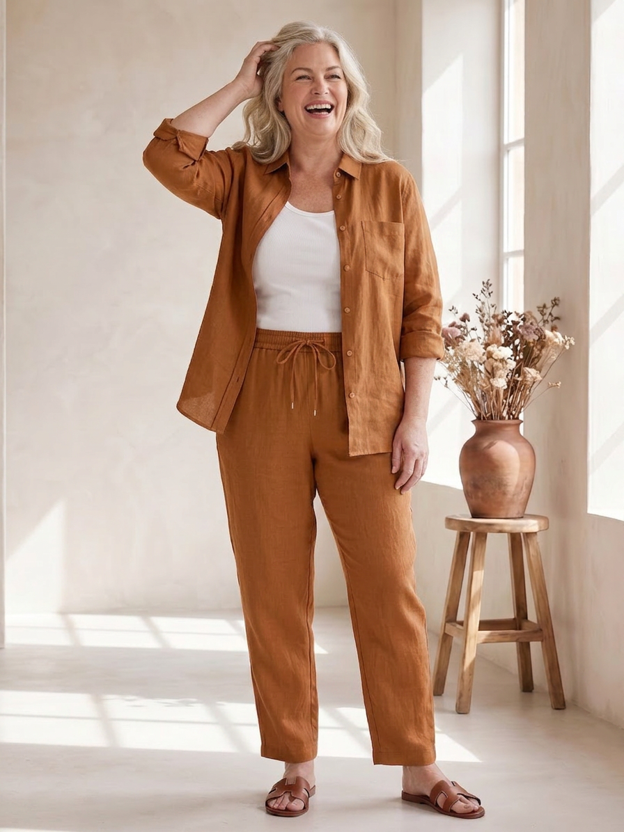 Noor | Conjunto Camisa Manga Larga y Pantalón Recto