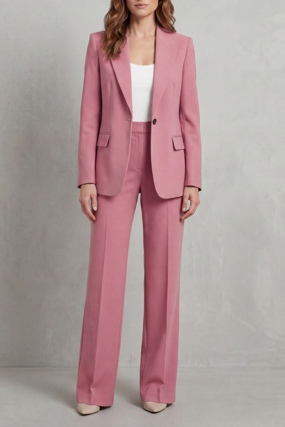 Brenda | Elegante traje de pantalón azul con corte holgado