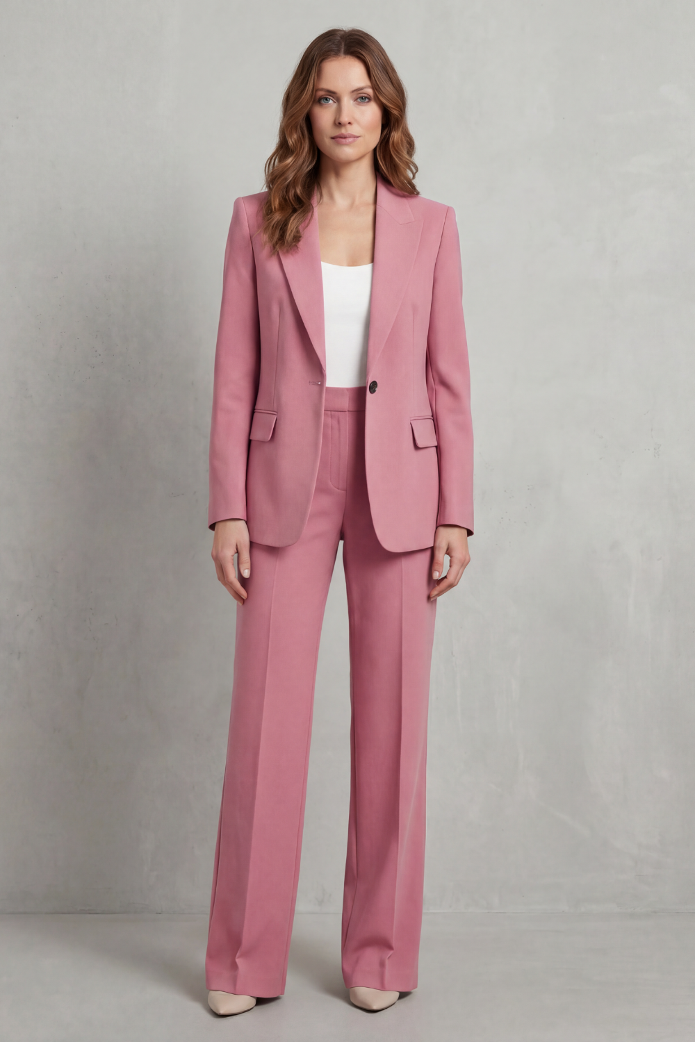 Brenda | Elegante traje de pantalón azul con corte holgado