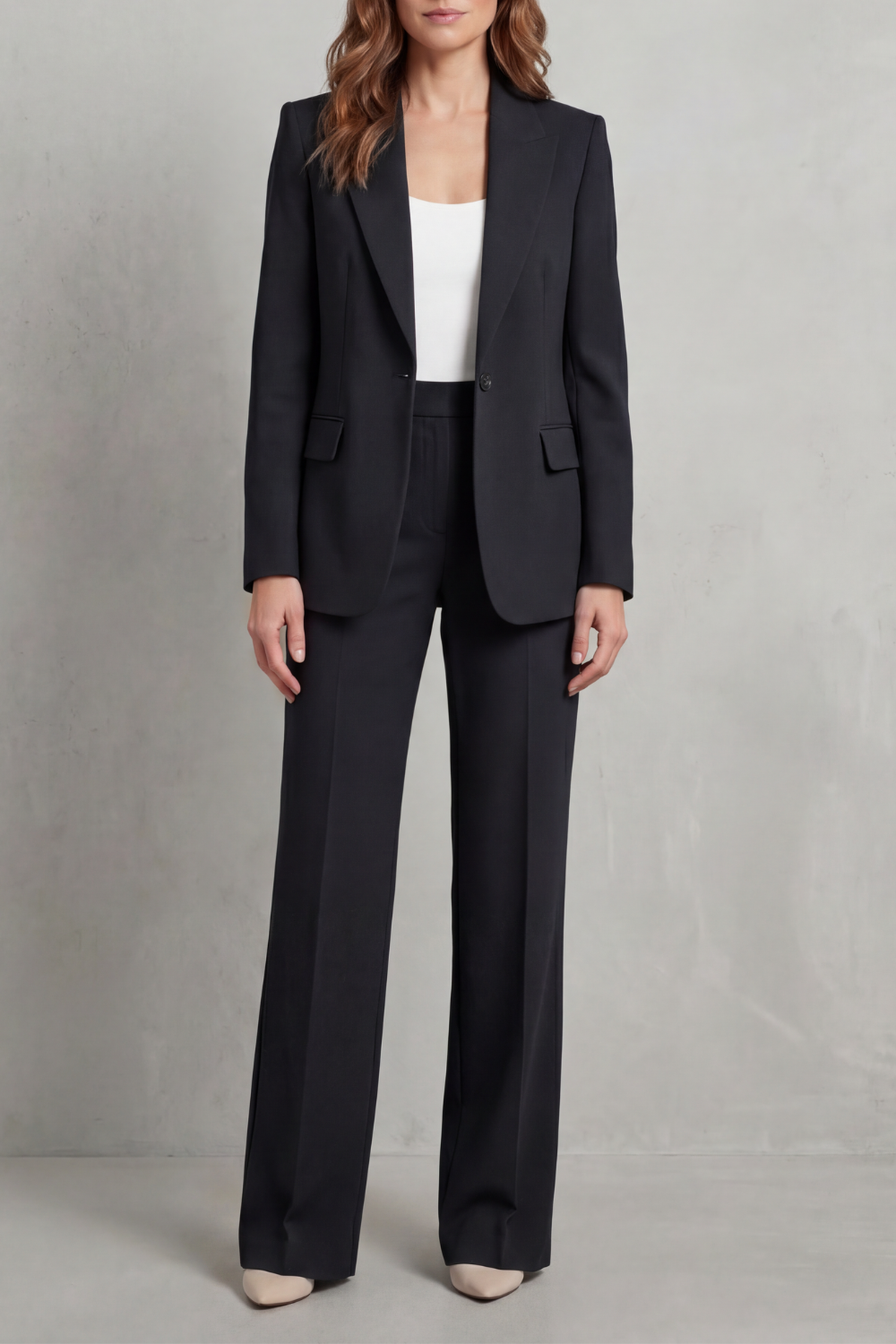 Brenda | Elegante traje de pantalón azul con corte holgado