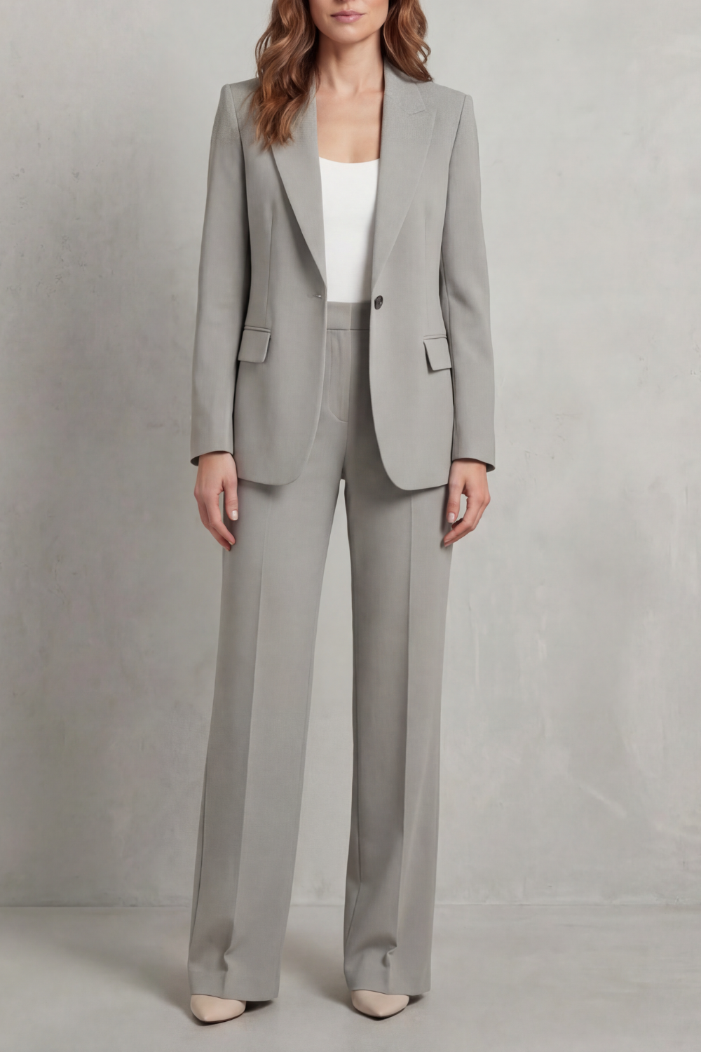 Brenda | Elegante traje de pantalón azul con corte holgado