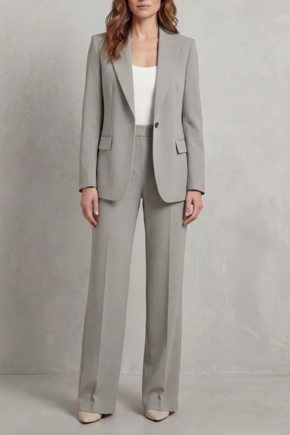 Brenda | Elegante traje de pantalón azul con corte holgado