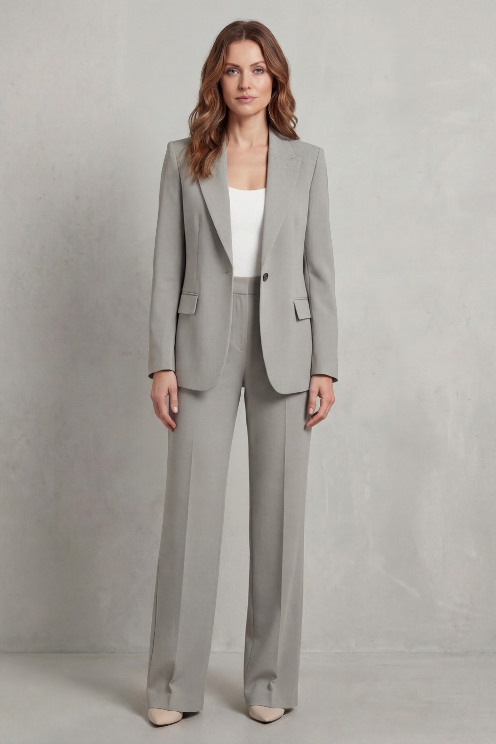 Brenda | Elegante traje de pantalón azul con corte holgado