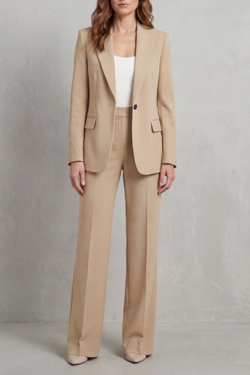 Brenda | Elegante traje de pantalón azul con corte holgado