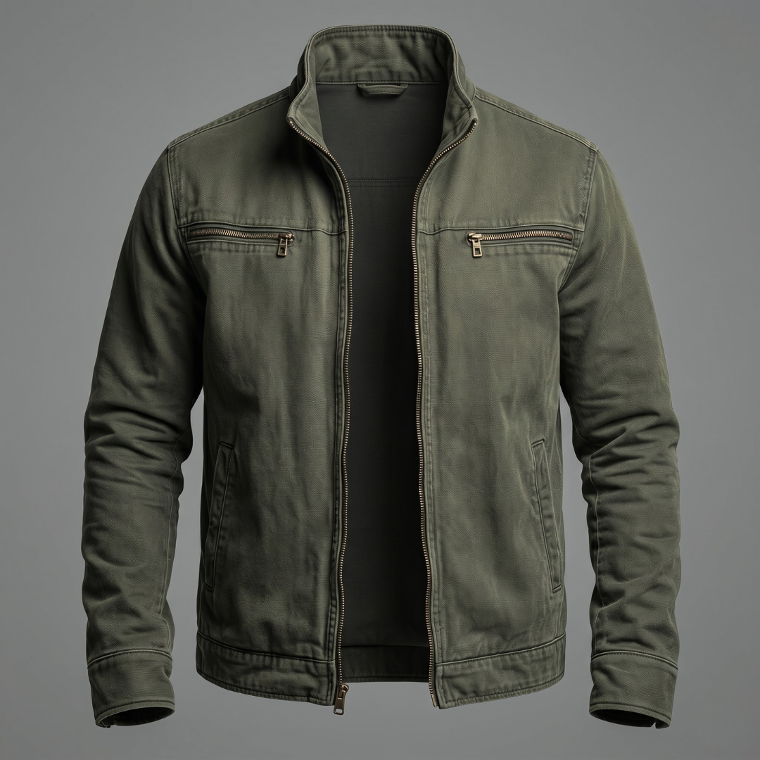 Cazel™ | Chaqueta Vintage De Algodón Con Cierre De Cremallera