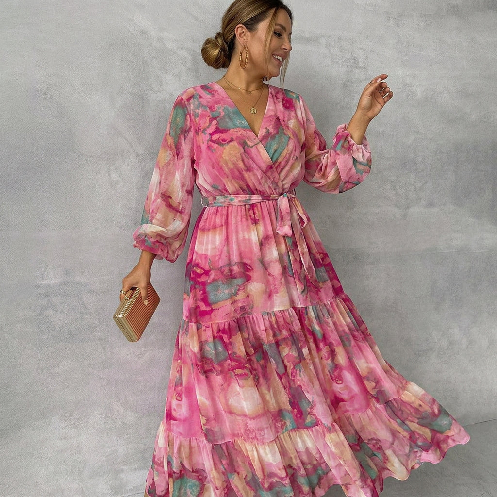 Meli | Vestido Cruzado con Estampado Floral