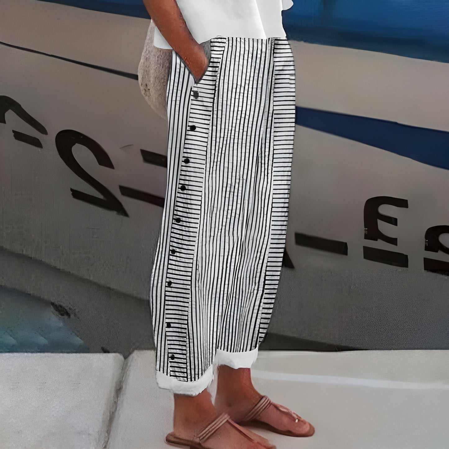 Sandrine™ | Pantalones Costales a Rayas