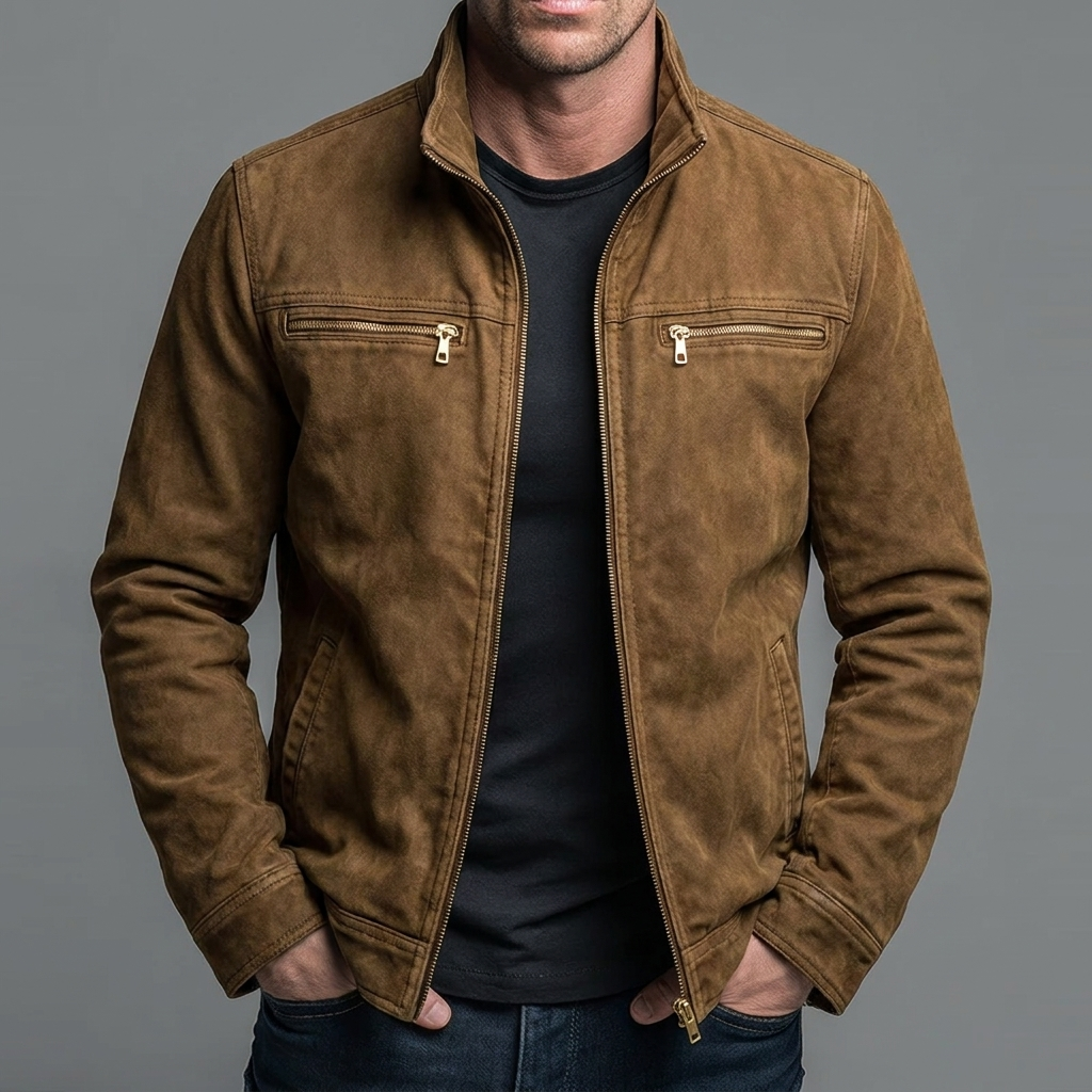 Cazel™ | Chaqueta Vintage De Algodón Con Cierre De Cremallera