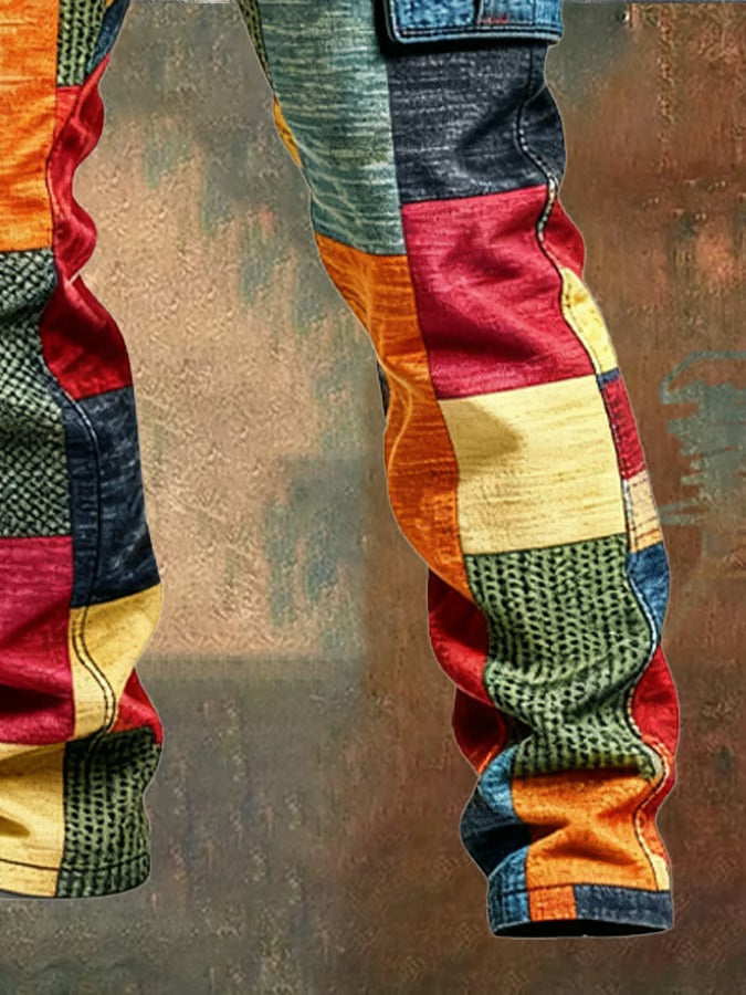 Evan | Pantalones Cargo de Parchwork para Hombre