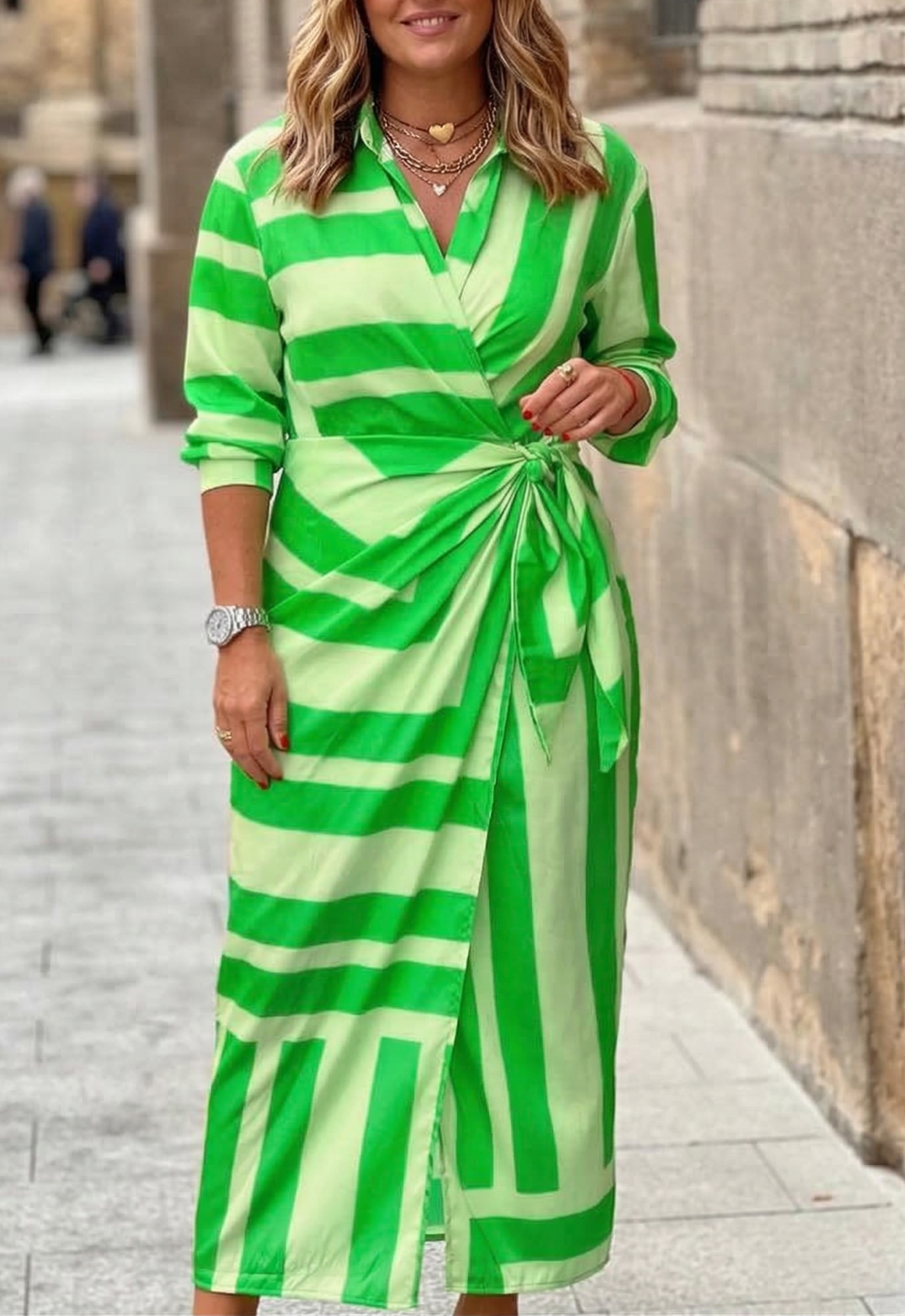 Elvina | Vestido Cruzado con Estampado