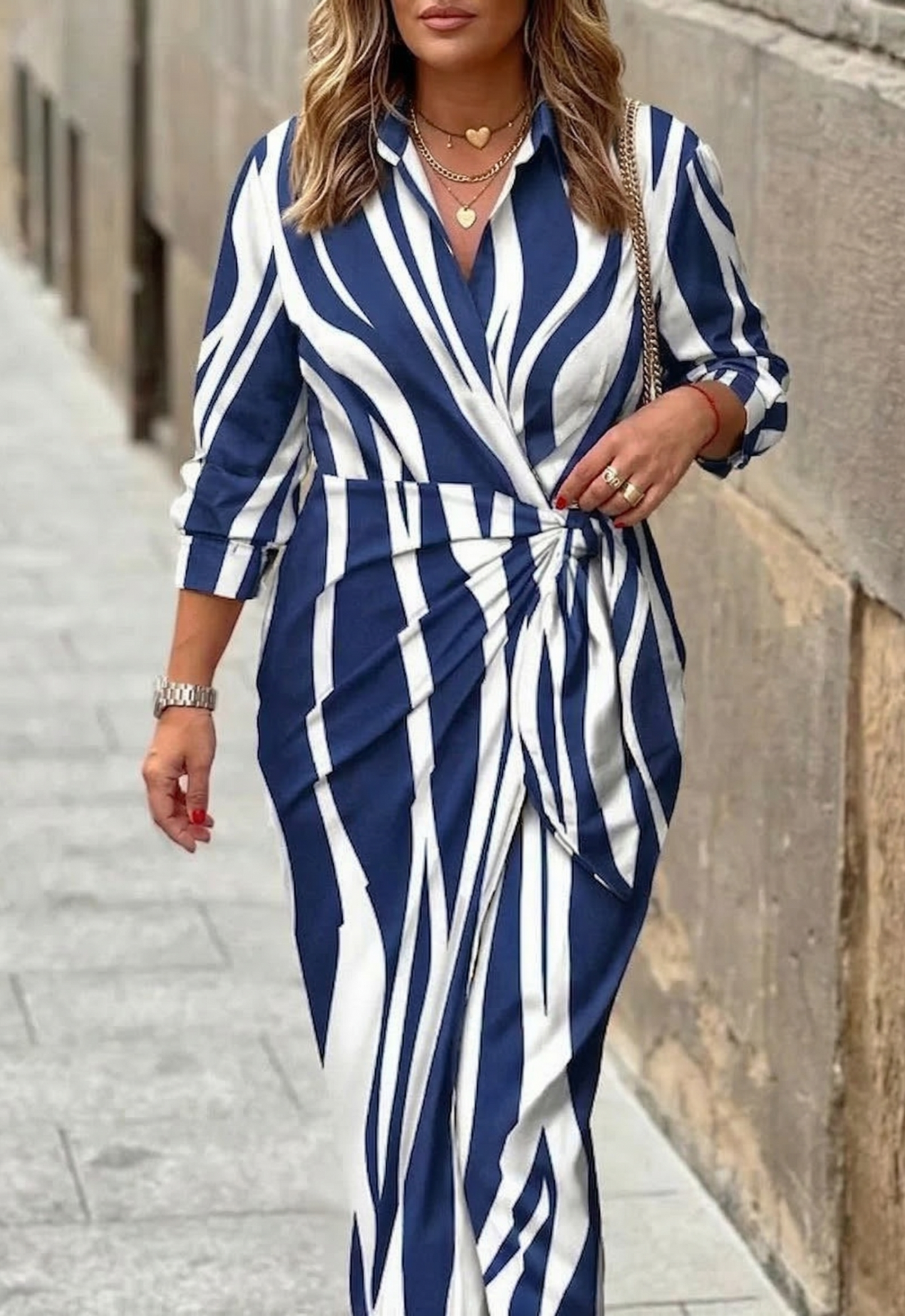 Elvina | Vestido Cruzado con Estampado