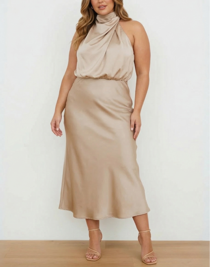 Quentin | Vestido Drapeado Estilo Sahara