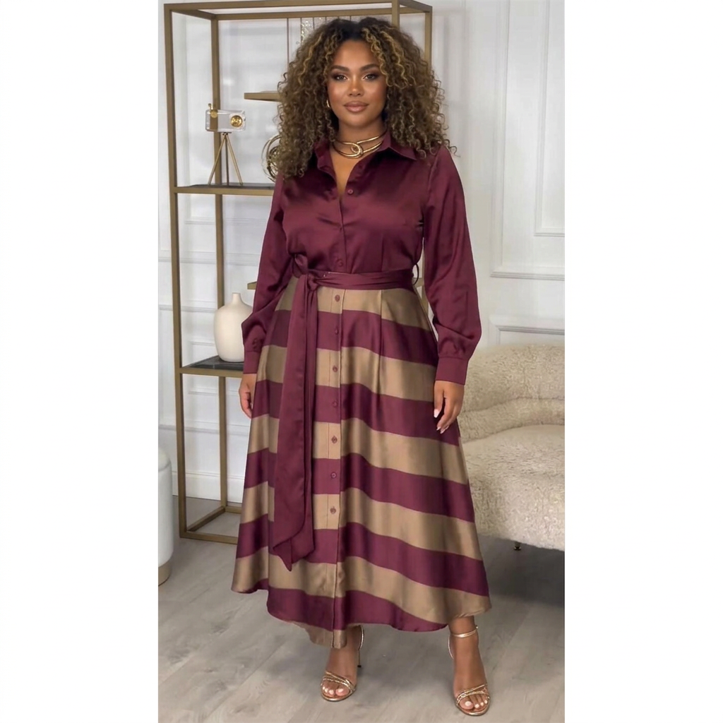 Yvonne | Vestido Maxi de Rayas
