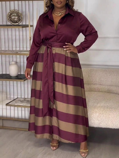 Yvonne | Vestido Maxi de Rayas